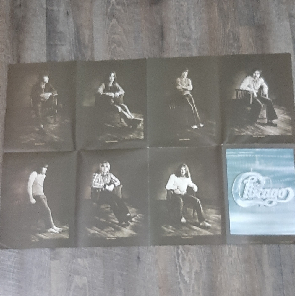 Chicago Band Vintage Poster 22" x 32" Foldout 8 Panel Original Band Members 70's
